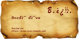 Bozó Éva névjegykártya